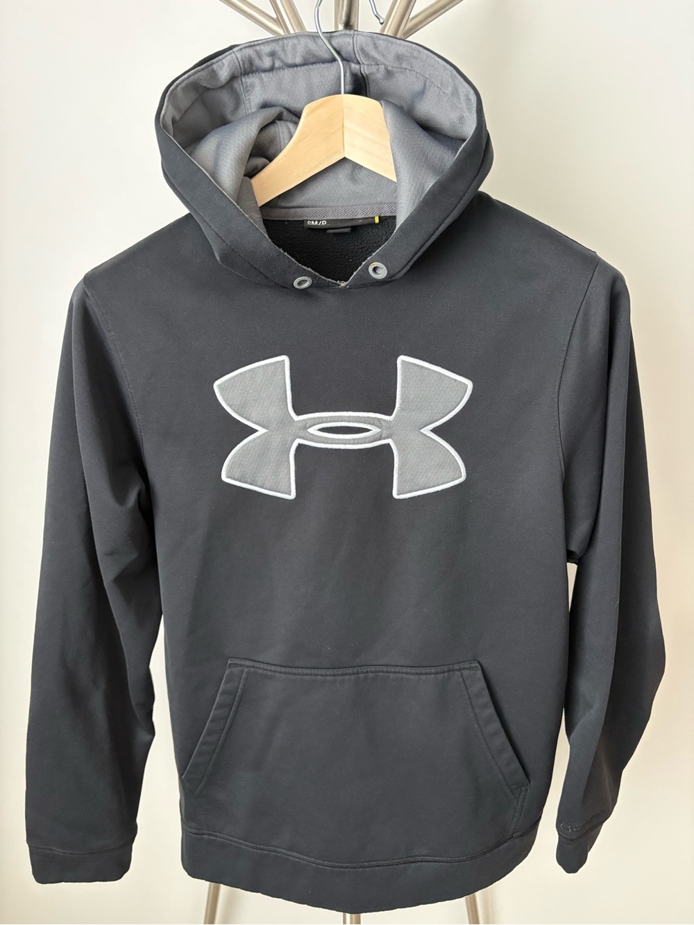 Under Armour Men's Black Crewneck Hoodie with Gray Logo